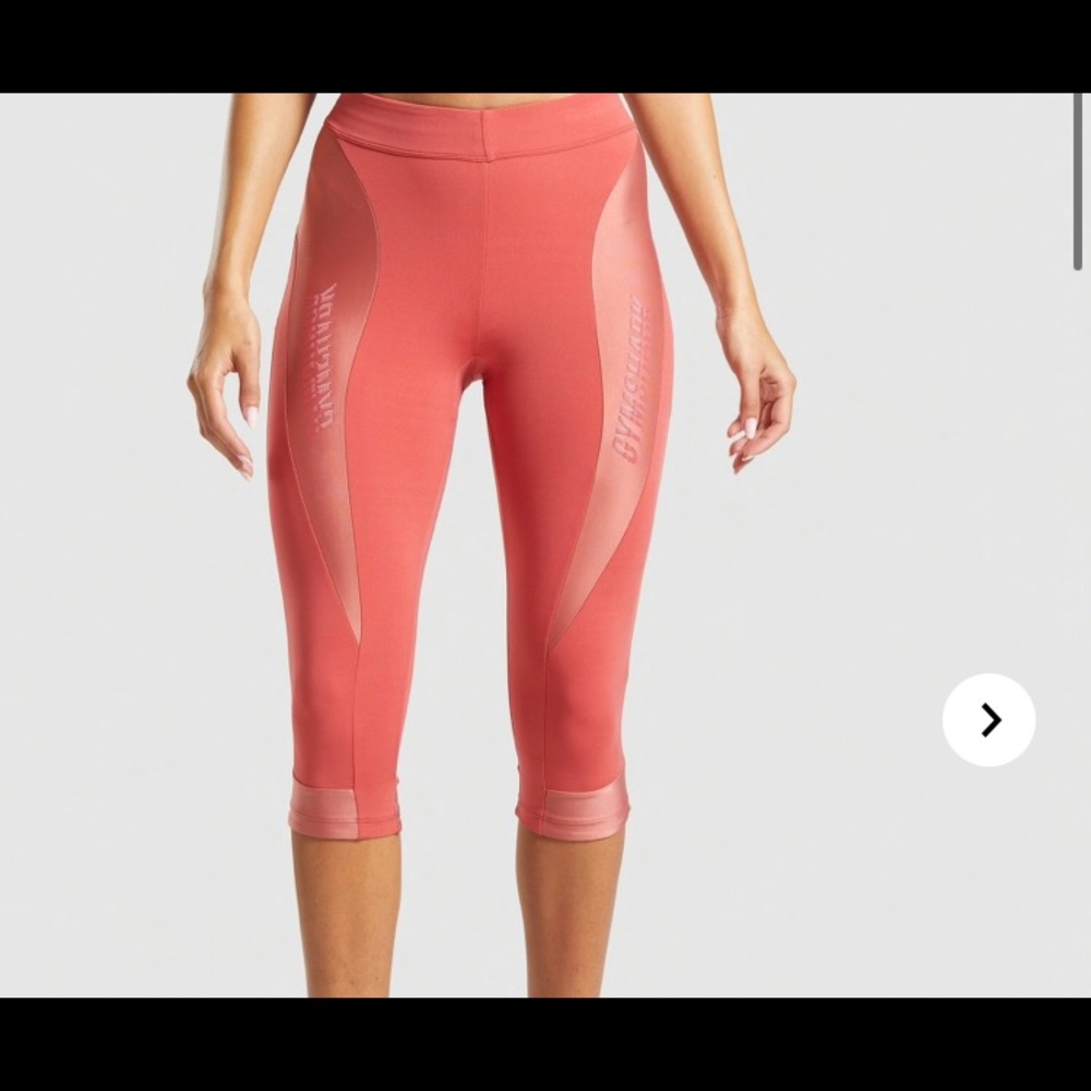 GYMSHARK TURBO CROPPED LEGGINGS BRICK RED